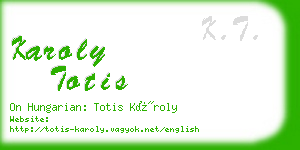 karoly totis business card